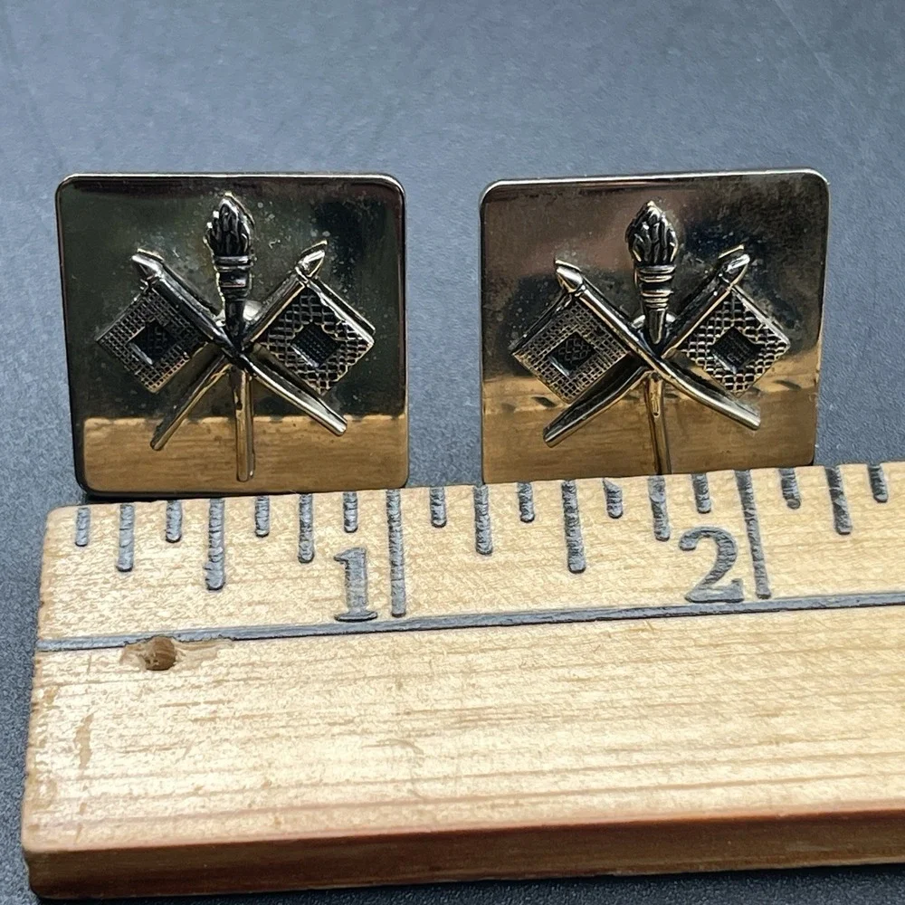 Vintage‎ Gemsco NY US Army Signal Corps Cufflinks WWII Korean War Era